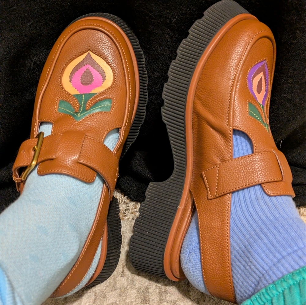 Charlotte Stone Women's Colorful Mismatched Shoes Loafer Clog Size 6